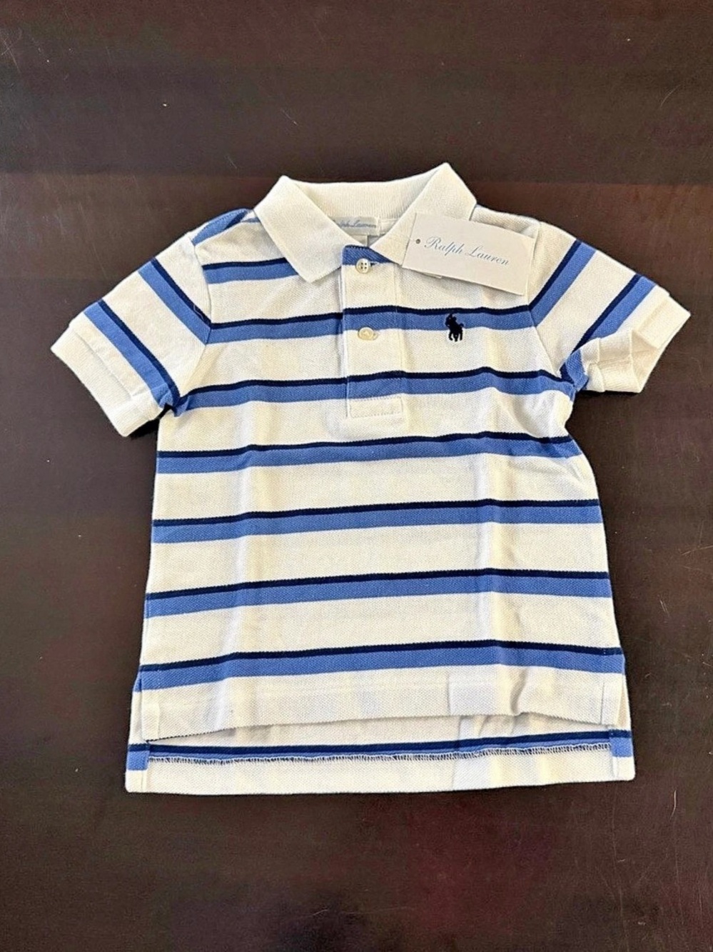 Ralph Lauren Striped Cotton Mesh Polo Shirt Boys 12M